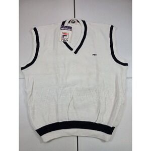 Vtg 70's 80's FILA Bj Borg Era Sweater Vest Sz L Preppy Tennis Made In Italy